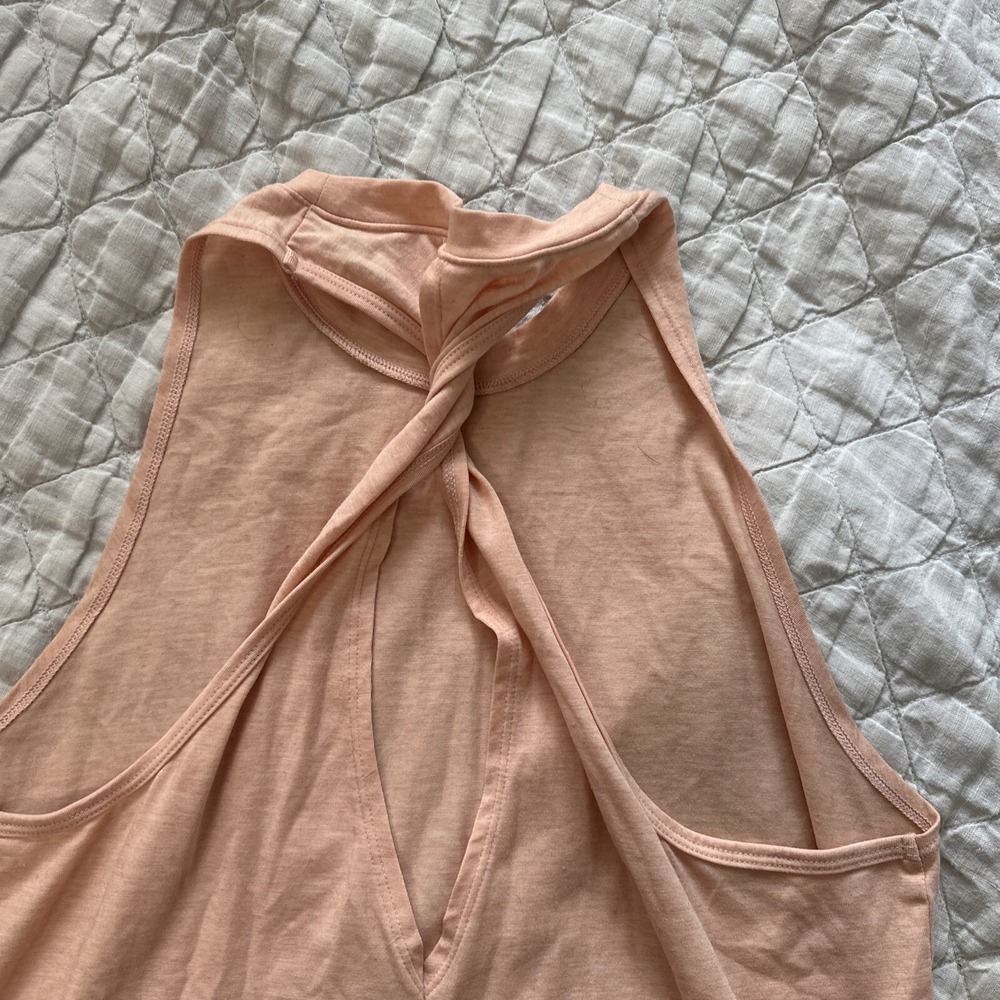 Womens New Balance Racerback Tank Top Height Neck‎ Twist Keyhole Pink Small